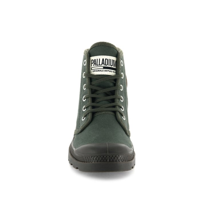 Palladium Pampa Hi Originale High Tops Women's Sneakers Olive | UK E327-BOG